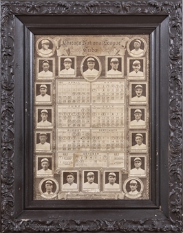 1911 Chicago Cubs "Chicago Examiner" Promotional Display Calendar in Framed Display